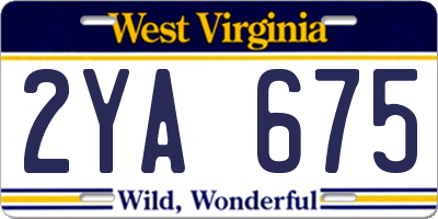 WV license plate 2YA675