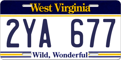 WV license plate 2YA677