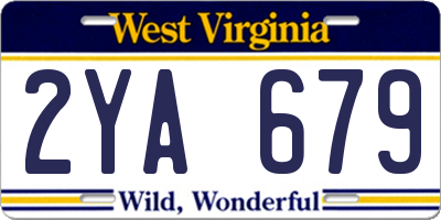 WV license plate 2YA679