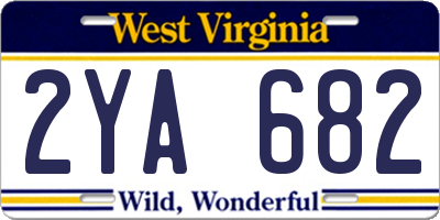 WV license plate 2YA682