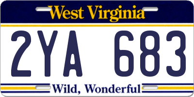WV license plate 2YA683