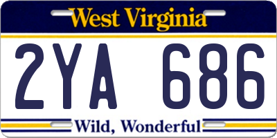 WV license plate 2YA686