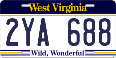 WV license plate 2YA688