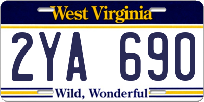WV license plate 2YA690