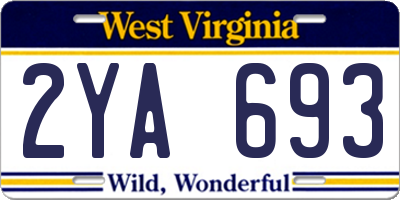 WV license plate 2YA693