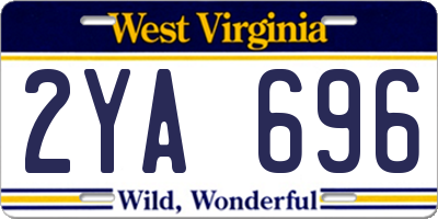 WV license plate 2YA696