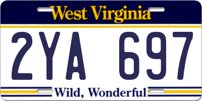 WV license plate 2YA697