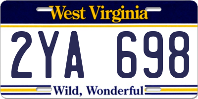 WV license plate 2YA698