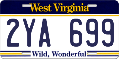 WV license plate 2YA699