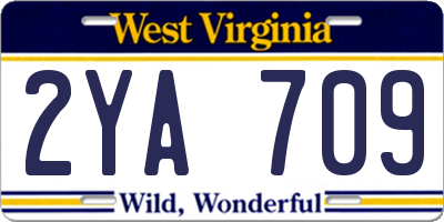 WV license plate 2YA709