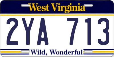 WV license plate 2YA713
