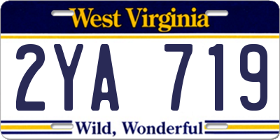 WV license plate 2YA719