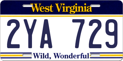 WV license plate 2YA729