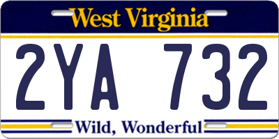 WV license plate 2YA732
