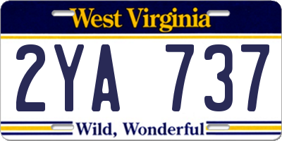 WV license plate 2YA737