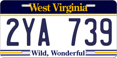 WV license plate 2YA739
