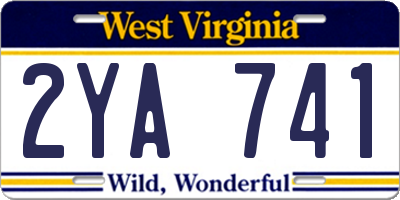 WV license plate 2YA741