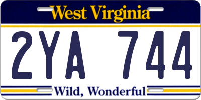 WV license plate 2YA744