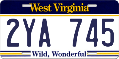 WV license plate 2YA745
