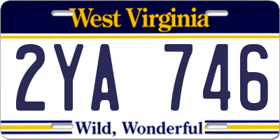 WV license plate 2YA746