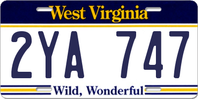 WV license plate 2YA747