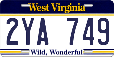 WV license plate 2YA749