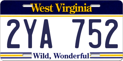WV license plate 2YA752