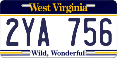 WV license plate 2YA756