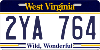 WV license plate 2YA764