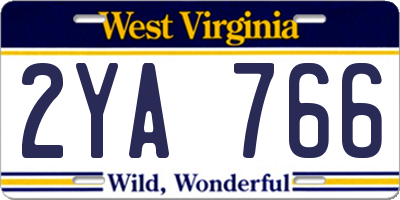 WV license plate 2YA766