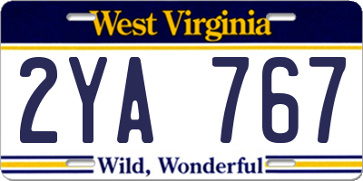 WV license plate 2YA767