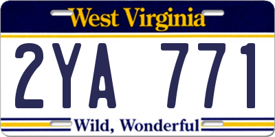 WV license plate 2YA771