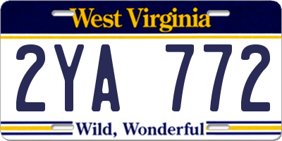 WV license plate 2YA772