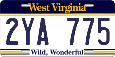 WV license plate 2YA775