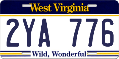 WV license plate 2YA776