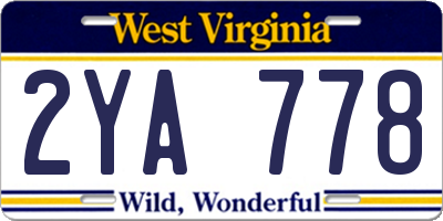 WV license plate 2YA778