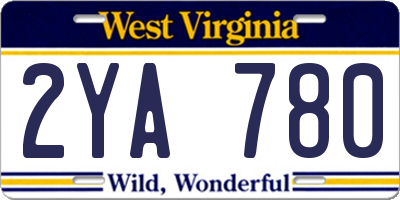 WV license plate 2YA780