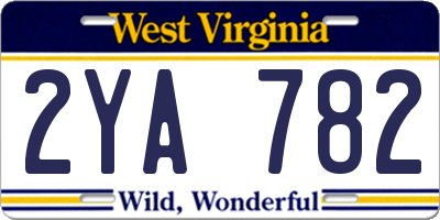 WV license plate 2YA782