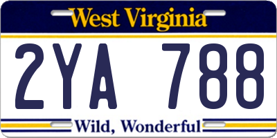WV license plate 2YA788
