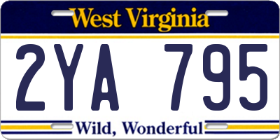 WV license plate 2YA795