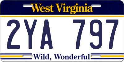 WV license plate 2YA797