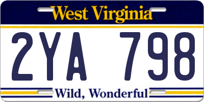 WV license plate 2YA798