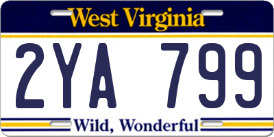 WV license plate 2YA799