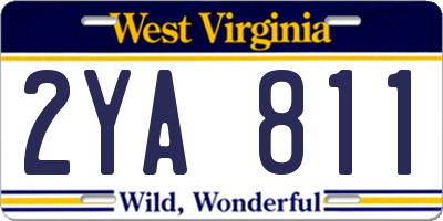 WV license plate 2YA811