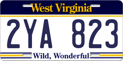 WV license plate 2YA823