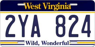 WV license plate 2YA824