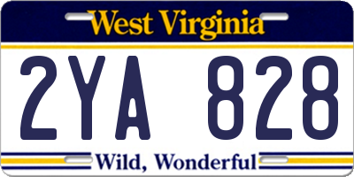 WV license plate 2YA828