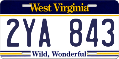 WV license plate 2YA843