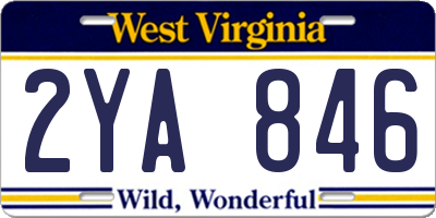WV license plate 2YA846