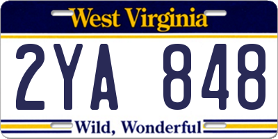 WV license plate 2YA848